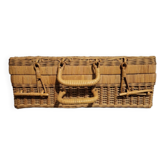 Rattan and wicker suitcase