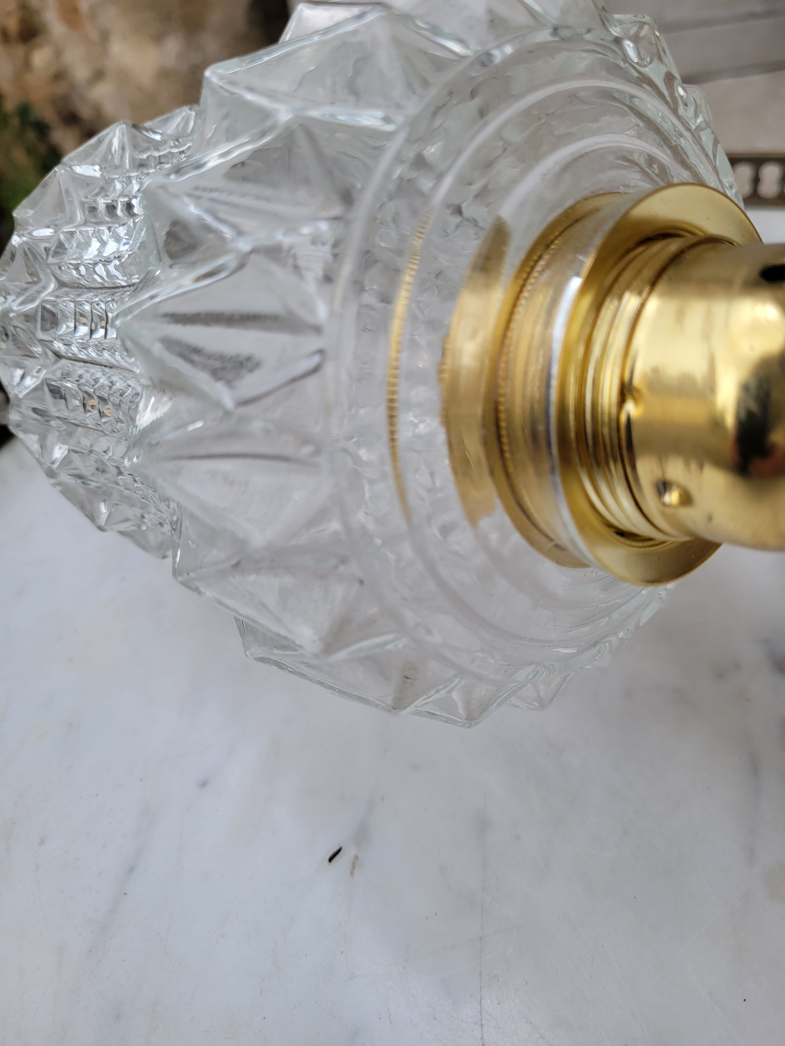 Brass and moulded glass sconce