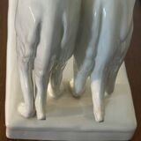 Paire de Barzoi - Lévriers blancs - céramique Art-Deco