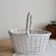 Vintage wicker basket painted white