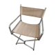 Chaise fauteuil vintage metteur en scène chrome & cuir beige