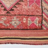 83x337Cm Cinnamon Red Runner Rug, Turkish Wool Runner Rug, Antique Rug
