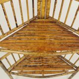 Vintage bamboo etagere corner cabinet