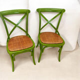 Vintage green bistro chair pairs