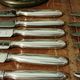 Set of 12 silver metal knives brand Alfénide with their case