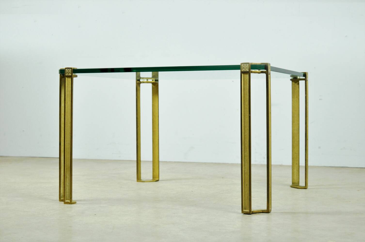 GLASS & BRASS coffee table by Peter Ghyczy, 1970s