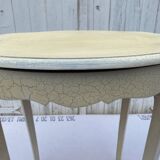 Bolster one drawer eggshell color cracked effect side table 1970