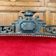 Large Japanese-style sofa in carved wood and red velvet, 19th century