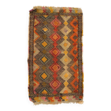 Vintage Turkish Mini Kilim 88x50 cm Wool Small Kelim Runner, shabby Chic