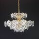 Chandelier in gilded brass and crystal glass by Kinkeldey, Germany, 1970s.