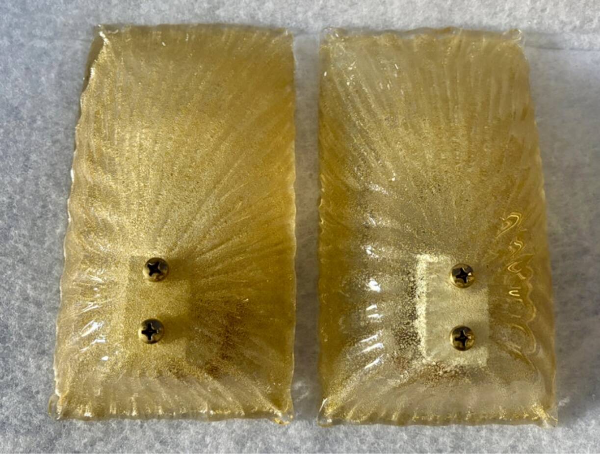 Murano glass wall lights by Mazzega, Italy 1970.