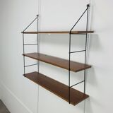 Etagère string, teck et métal, années 60