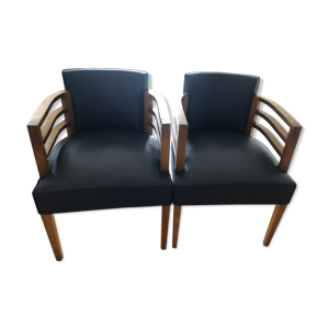 deux fauteuils bois blond