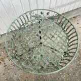 Pedestal cans wrought iron plants