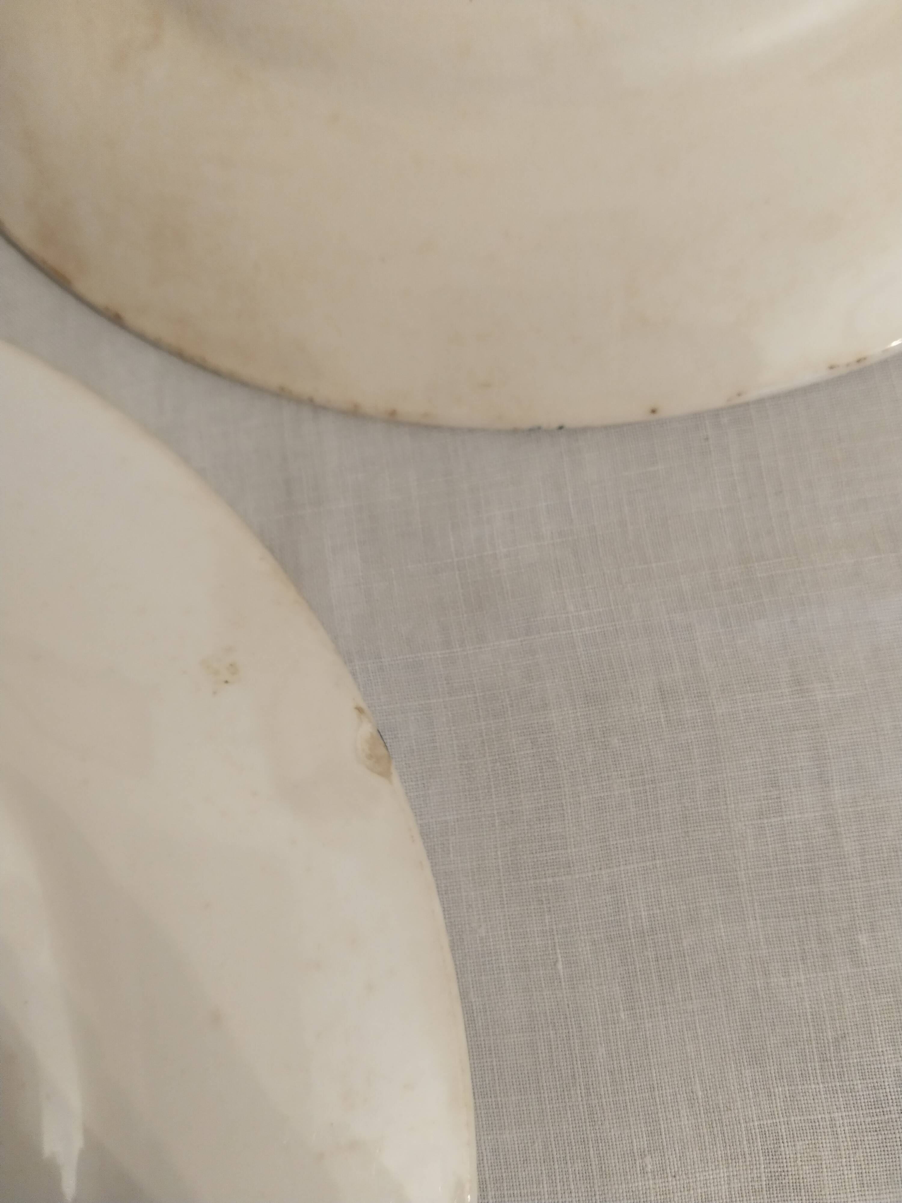 Set of 2 Longwy earthenware plates, Mignon model, blue/green