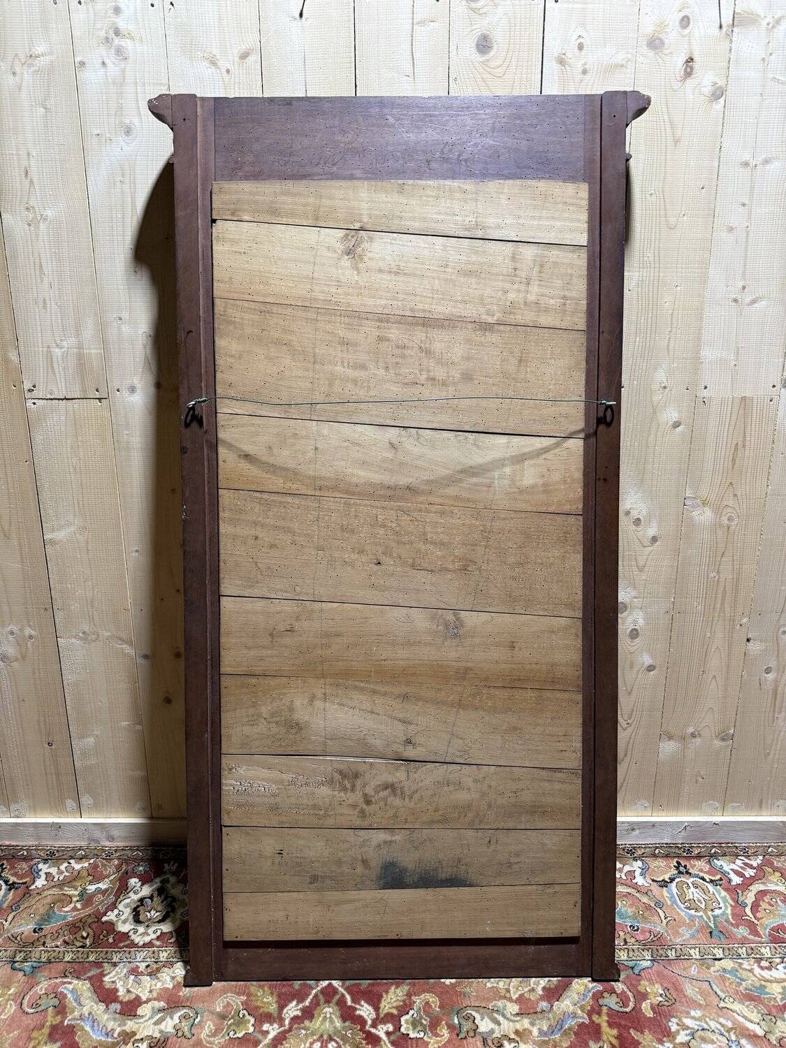 Large walnut mirror from the Art Deco period.