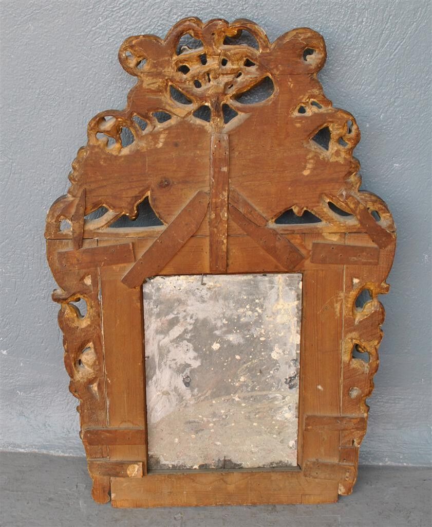 Mirror Louis XIV to time eighteenth wooden Golden 60x84cm