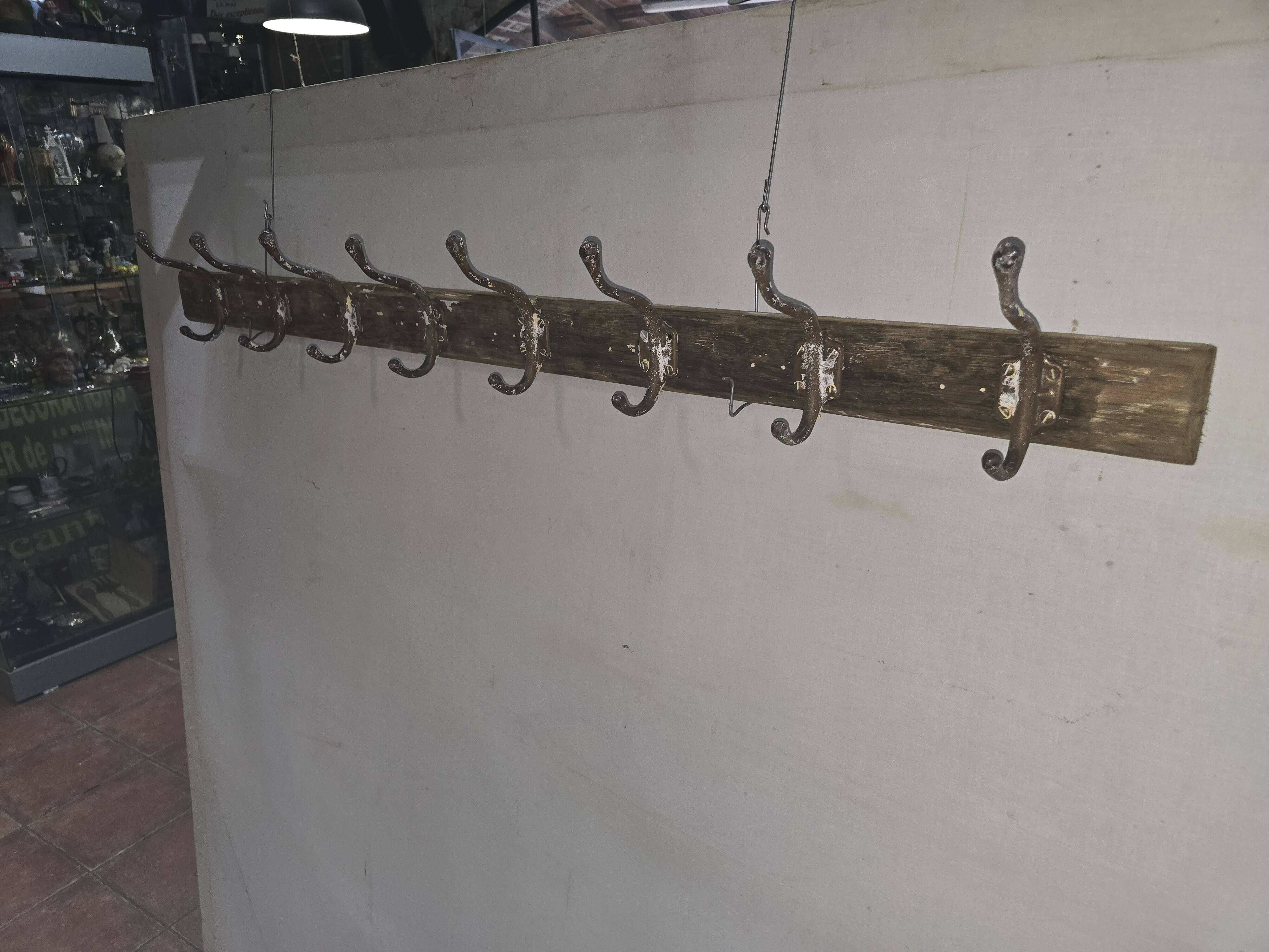 Old school coat rack with 8 hooks