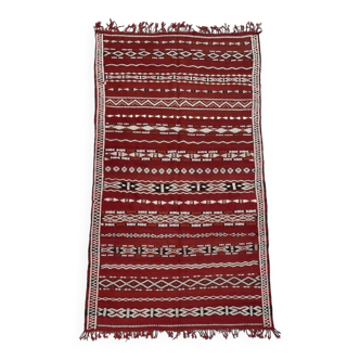 Vieux Zemmouri Kilim, Tapis berbère faltissé, Carper marocain fait à la main, Décoration intérieure