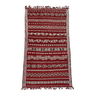 Vieux Zemmouri Kilim, Tapis berbère faltissé, Carper marocain fait à la main, Décoration intérieure