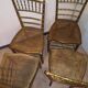 4 napoleon 3 golden wood bamboo chairs