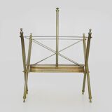 Neoclassical Baroque Folding Magazine Rack in Gilded Metal. 1950s