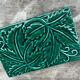 Green Ceramic Trivet with Leaf Decoration - Art Deco Period 1