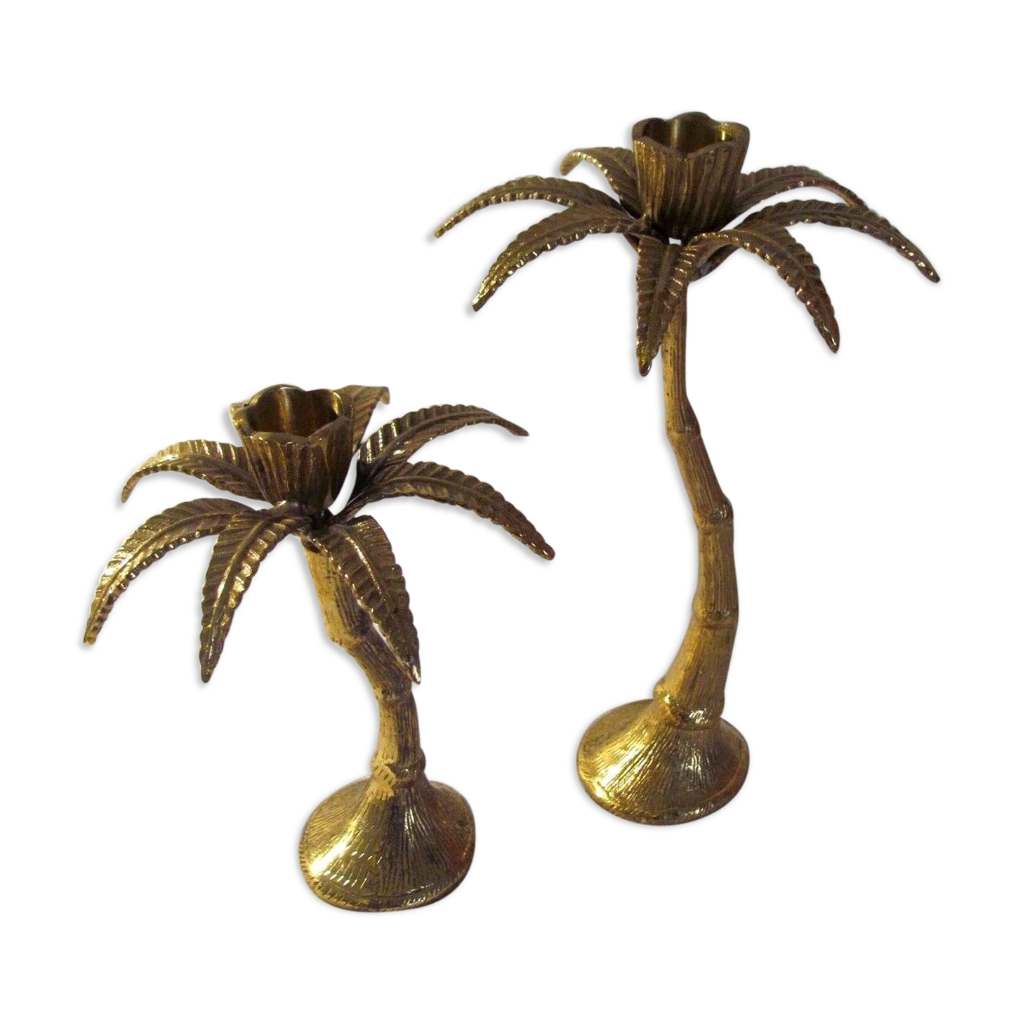 Pair of candlesticks - & Klevering - Palm trees - tropical atmosphere-