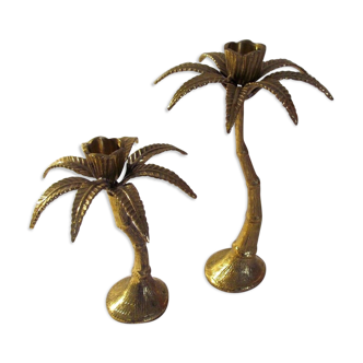 Pair of candlesticks - & Klevering - Palm trees - tropical atmosphere-