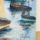 Marine painting of Géo Bory "In the port of Douarnenez"
