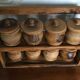Spice shelf and olive wood pots