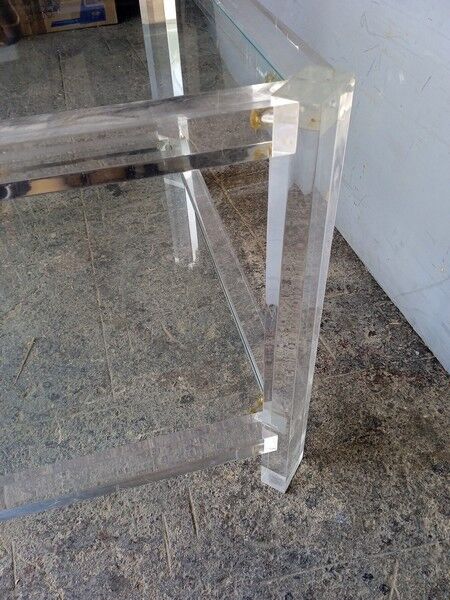 Coffee table furniture marsh plexi / glass ep 1970s