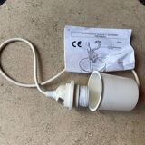 Ceiling pendant light matt white epoxy lacquered metal