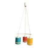 Pendant lamp 3 colorful shades 1960s