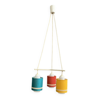 Pendant lamp 3 colorful shades 1960s