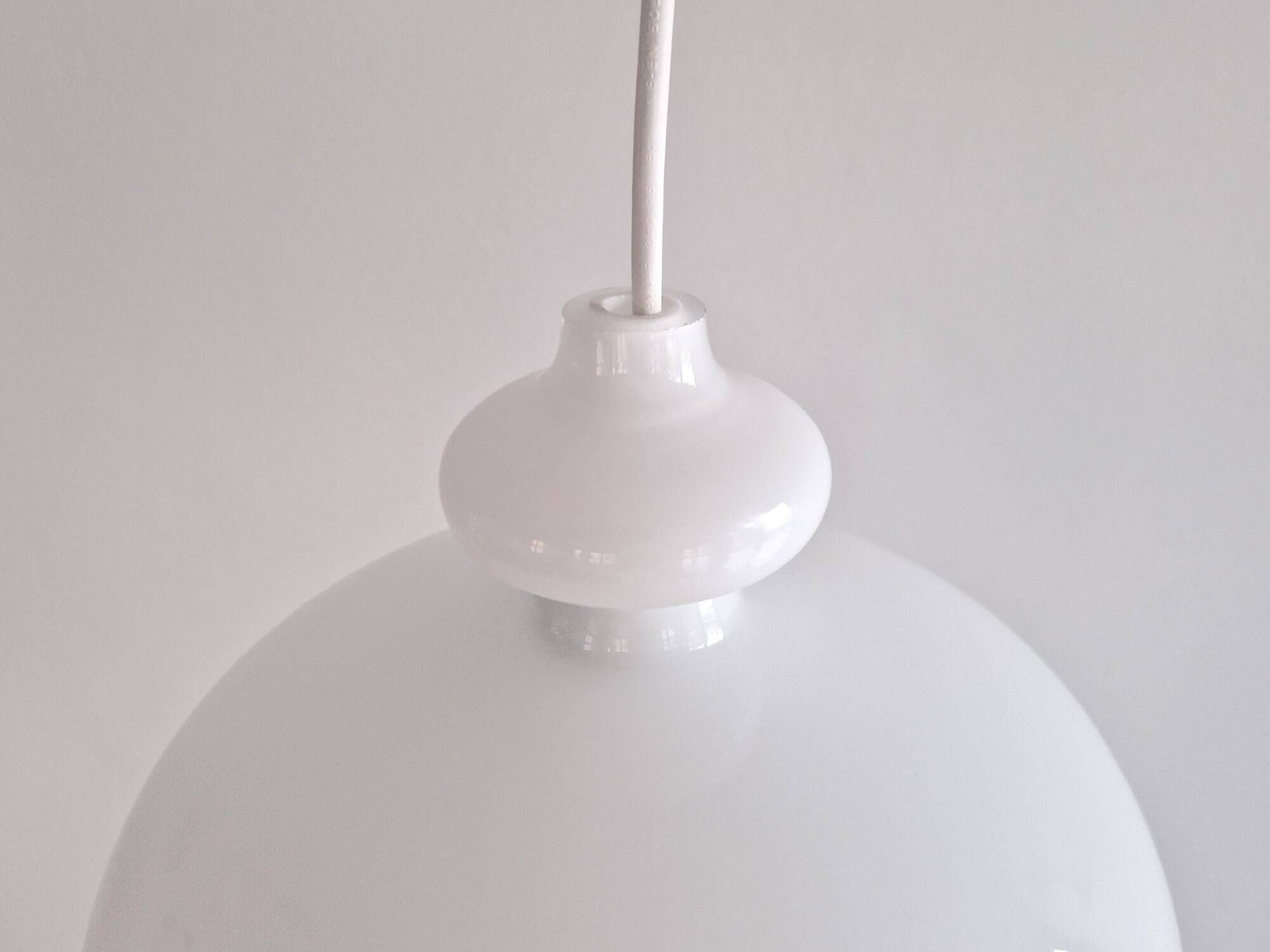 White glass pendant lamp by Hans Agne Jakobsson for Staff Leuchten