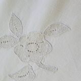 Sheet 2.40m×3.20m +2 linen thread pillowcases without monogram embroidered with a pair of doves and flowers