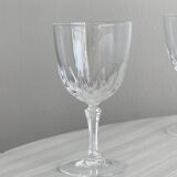 Set of 8 chiseled crystal wine glasses
