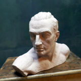 bust of man years 20/30 signed Henri Bargas