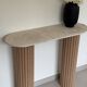 Console travertin et bois | chêne brut