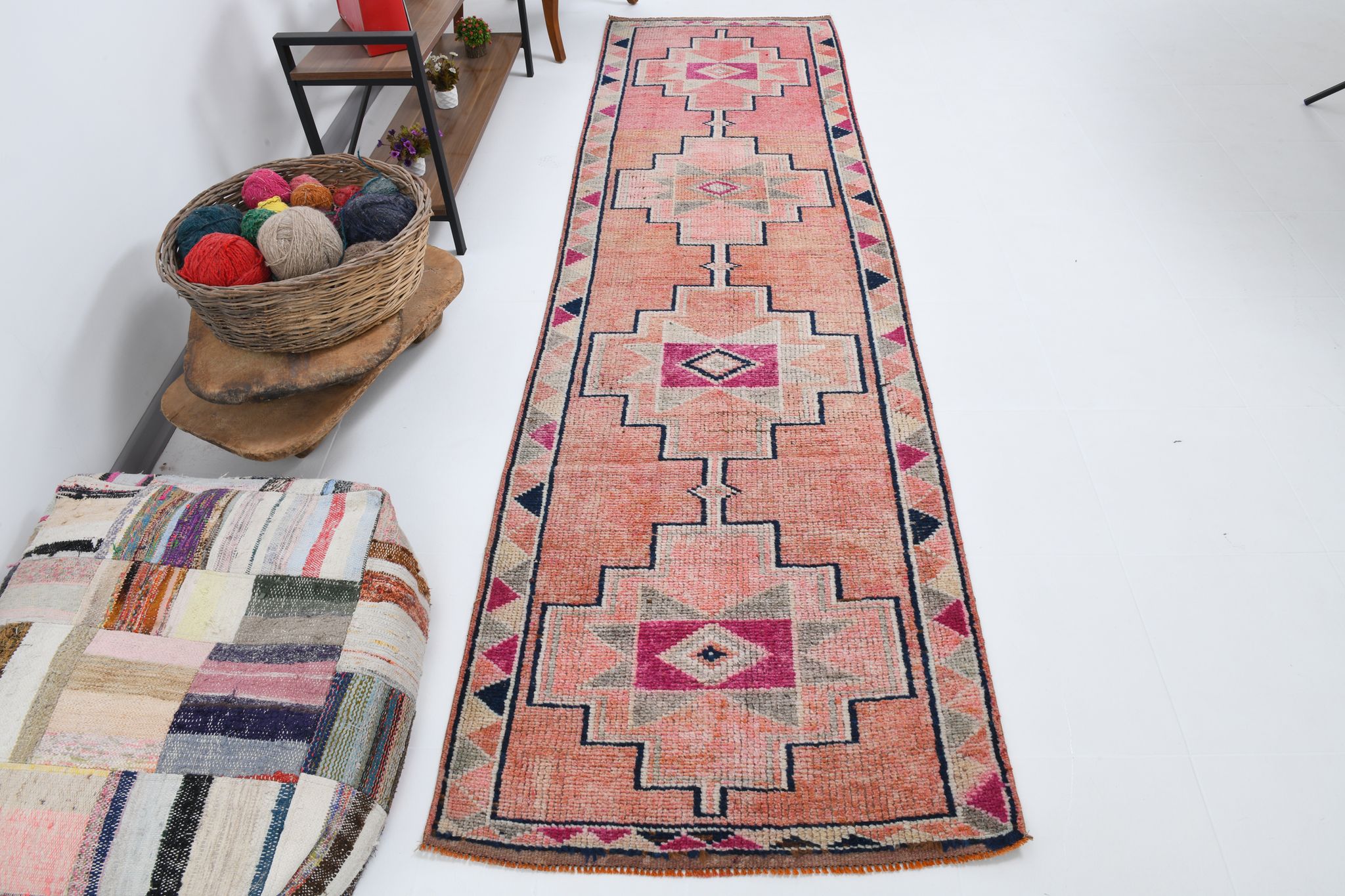 Tapis oriental vintage coureur 92x329cm