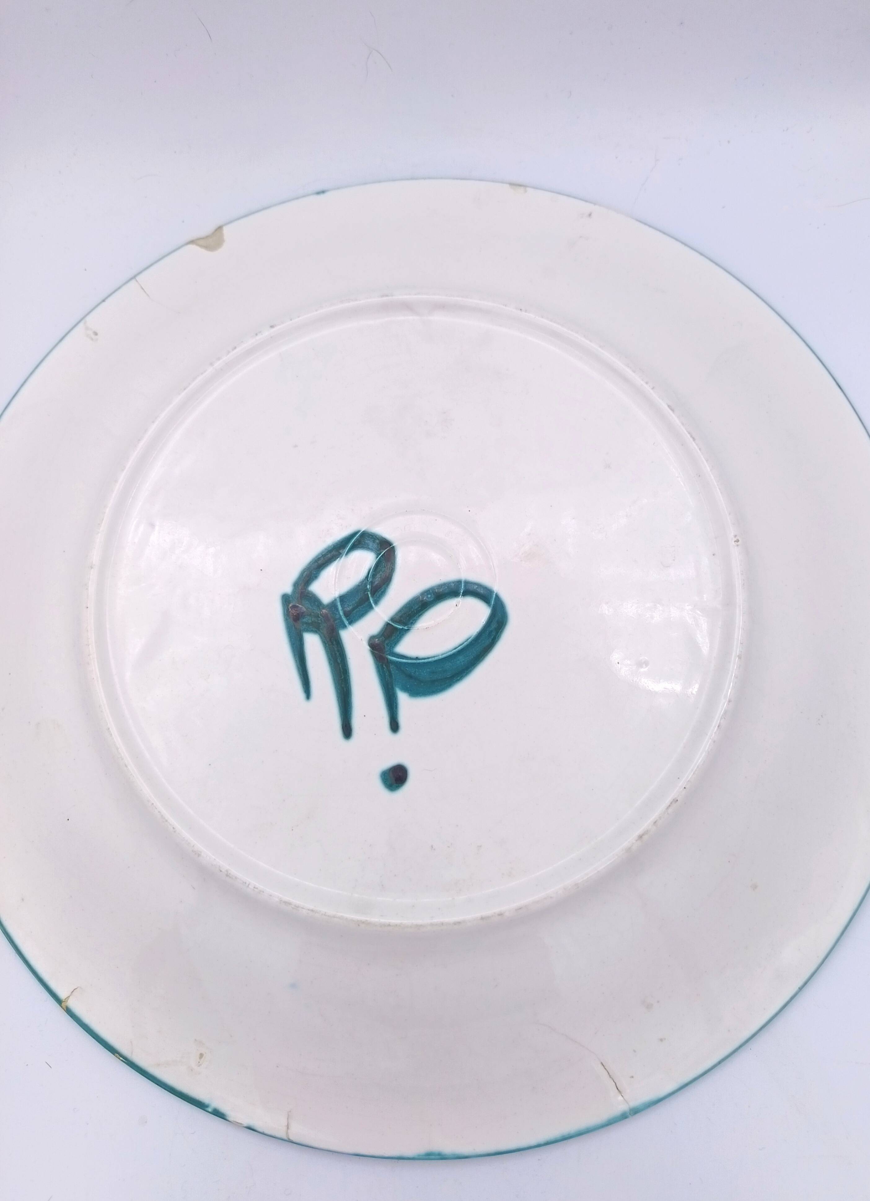 Large ceramic dish signed Roger Picault