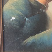 Portrait huile sur bois
