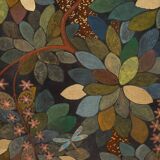 Painted canvas, contemporary decorative panel, "The Lost Paradise"