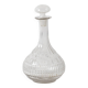 Glass Decanter / Mid-century Patterned Wine Carafe / Empoli / Italy / 1950s
