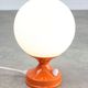 Lampe de table vintage orange en métal et opaline, italie, années 70
