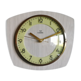 Horloge formica vintage pendule murale silencieuse phosphorescent "Romatic bois gris"