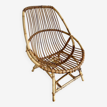 Vintage rattan armchair