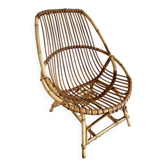 Vintage rattan armchair