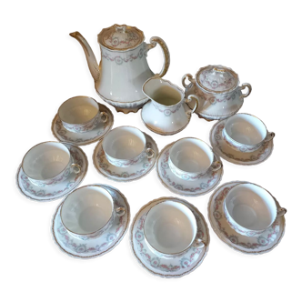 Service thé café porcelaine Limoges Émile Bourgeois ancienne 19e 20e